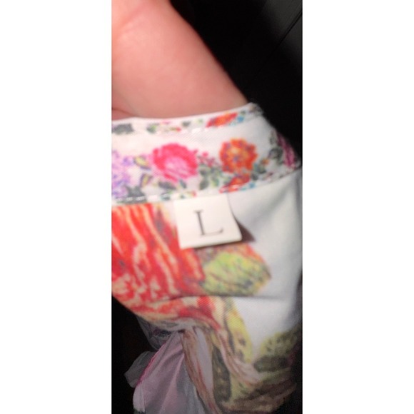 Bella‎ Burnett  Floral Print Maxi Dress Ruffle Sleeve Smocked Waist Tie - Picture 11 of 12